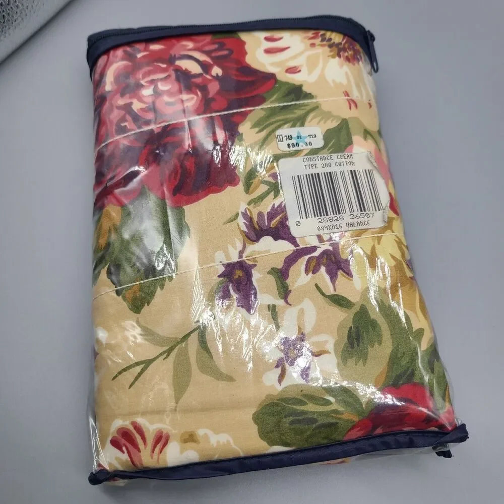 Vintage new Ralph Lauren Constance Valance cream Roses Cotton-Lined
